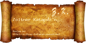 Zoltner Katapán névjegykártya